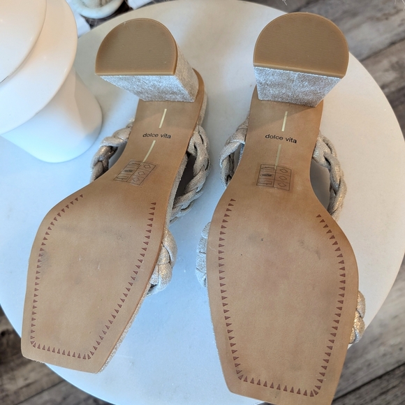 Dolce Vita Gold Braided Heels - Picture 5 of 7